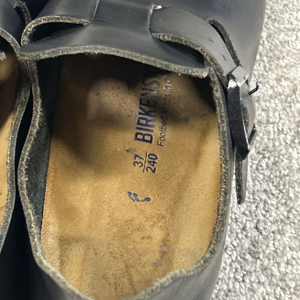 Birkenstock London Oiled Leather Clogs Black EU 37 US 7 Narrow Width Shoes - Picture 6 of 9